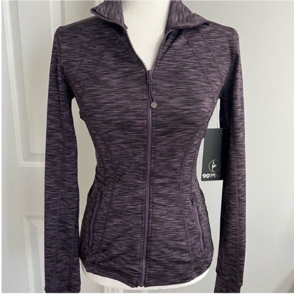 90 Degree By Reflex Purple Zip-Up Hoodie Size XS